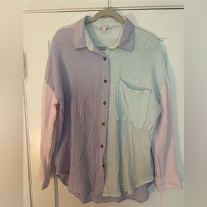 Simply Southern Colorblock Button Down - M/L